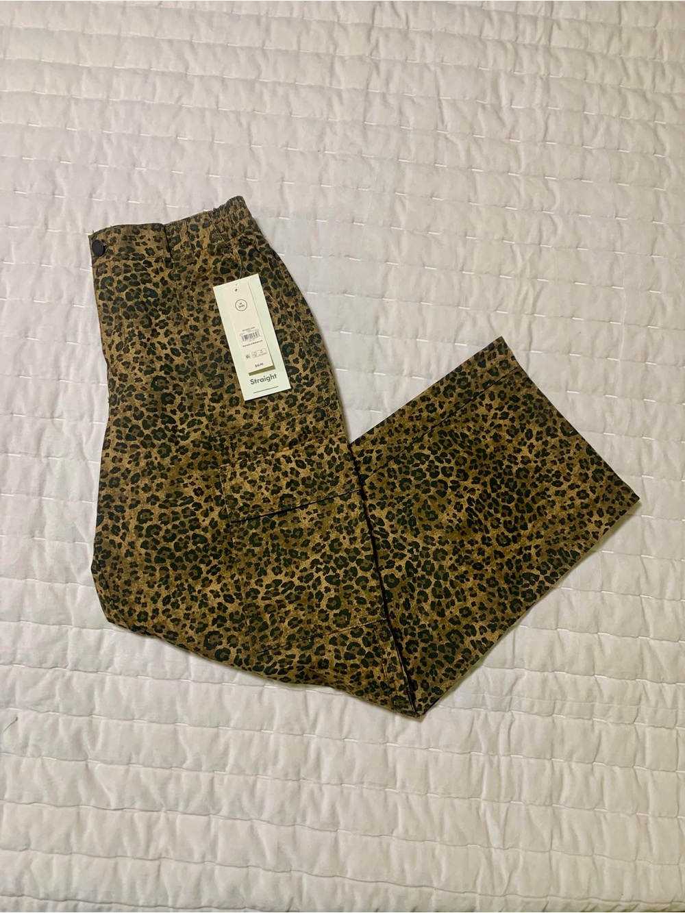 No Boundaries Leopard Print Straight Leg Pants - Brown & Black